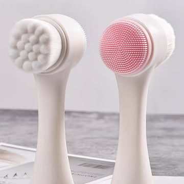 Dual-Sided Silicone Face Cleansing & Exfoliating Brush